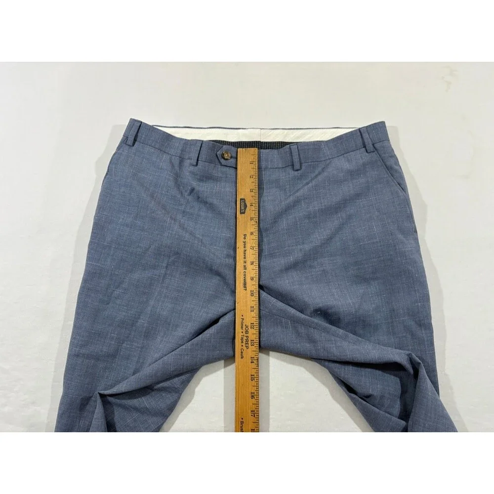 Lauren Ralph Lauren Mens Blue Wool Linen Flat Front Dress Pants Preppy Sz 42x26
